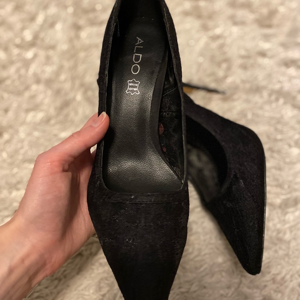 Aldo Black Pointed-Toe Heels